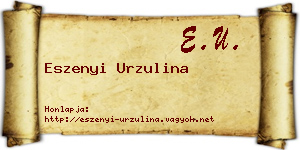 Eszenyi Urzulina névjegykártya